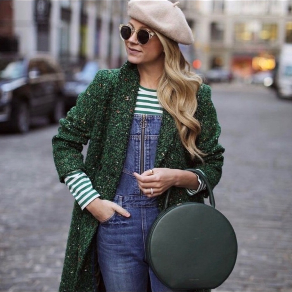 JCrew Daphne tweed coat green